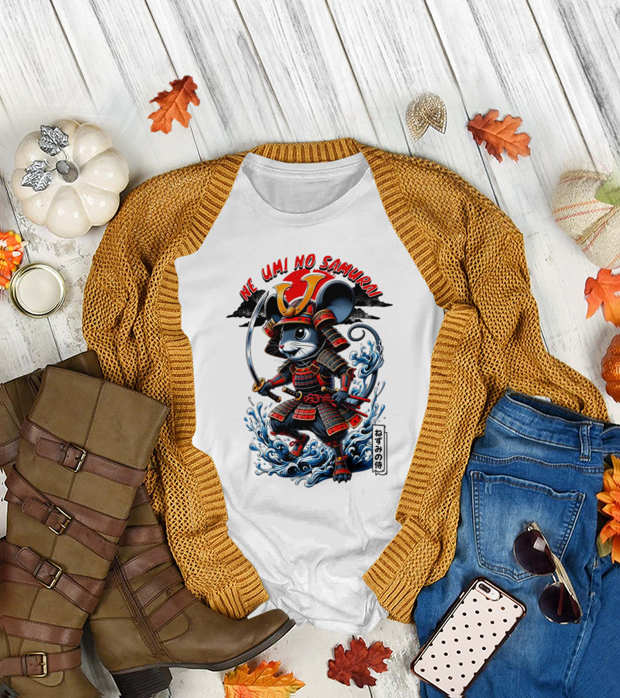 Ne Umi No Samurai Mouse Samurai Cute T-Shirt
