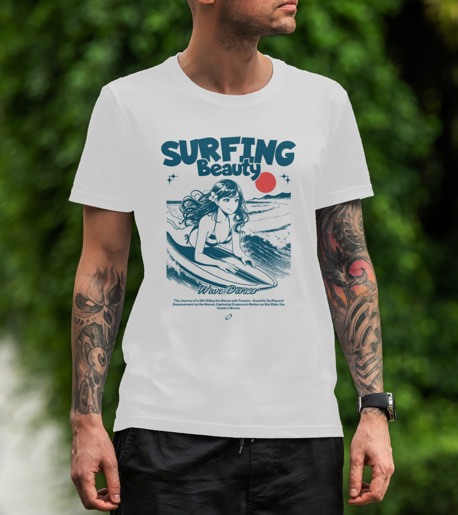 SURFING Beauty Wave Dancer Ocean's Waves Passion Graceful Surfing Empowerment Elegant Motion T-Shirt