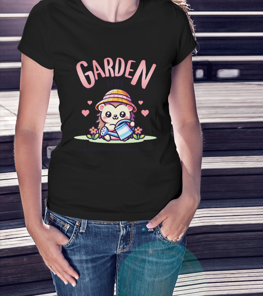 Garden Bliss Hedgehog Tends To Its Beautiful Garden T-Shirt