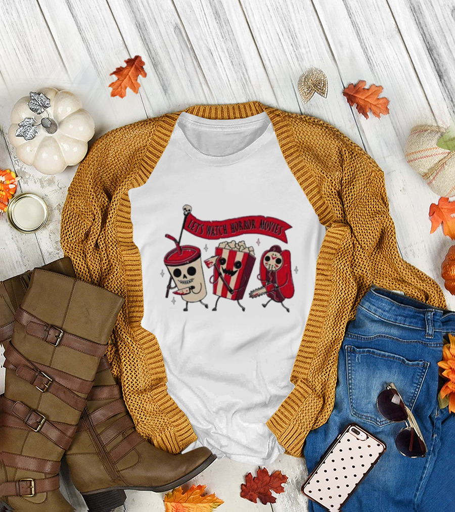 Let's Watch Horror Movies With Spooky Snacks On Parade T-Shirt