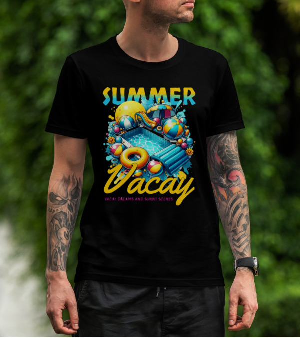Summer Vacay Dreams And Sunny Scenes Pool Party T-Shirt