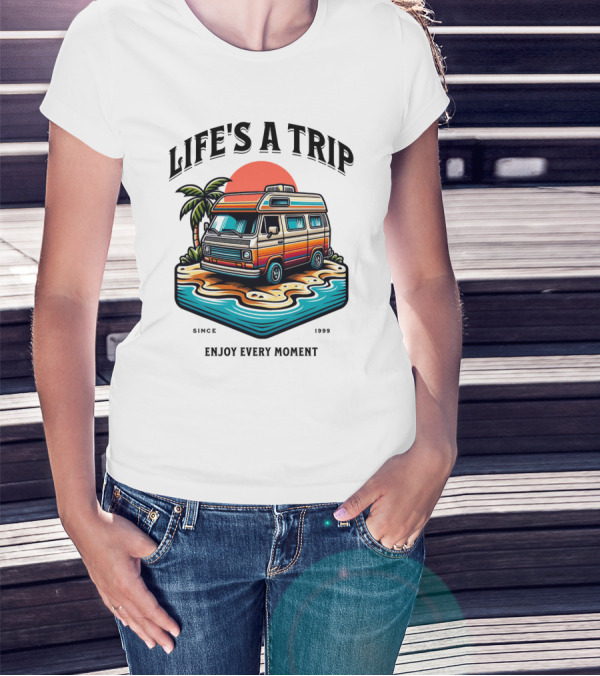 Life's A Trip Vintage Campervan Since 1989 Enjoy Every Moment T-Shirt