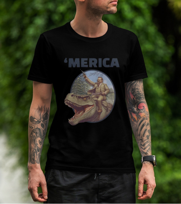 'Merica Dinosaur Rider Macrodosing Tr T-Shirt