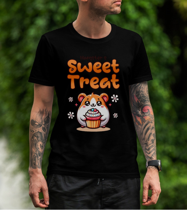 Hamster's Sweet Treat Cupcake Cute Creamy Delight T-Shirt
