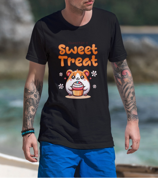 Hamster's Sweet Treat Cupcake Cute Creamy Delight T-Shirt