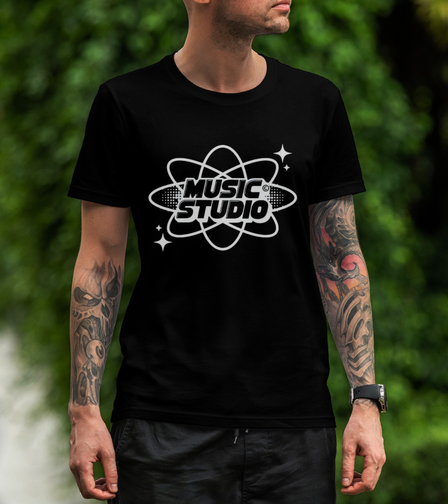 Music Studio Atomic Sound Waves And Stars T-Shirt