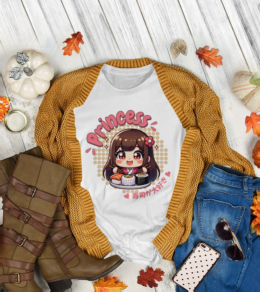Princess Sushi Japanese Girl Cute T-Shirt