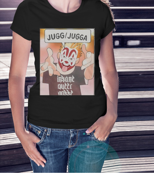 Jugg Jugga Insane Queer Posse Cartoon Character Clown Face T-Shirt
