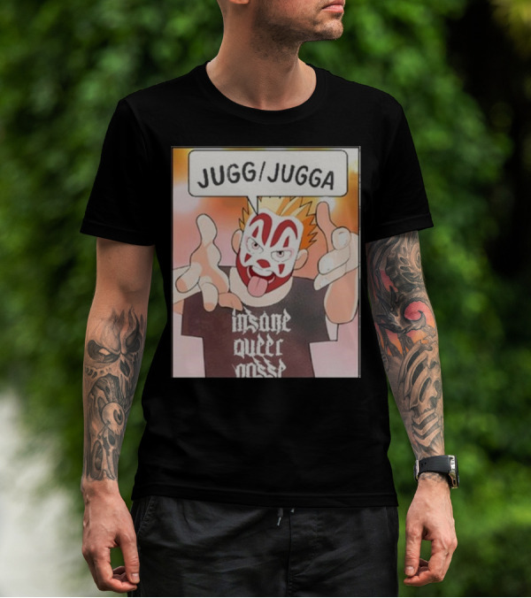 Jugg Jugga Insane Queer Posse Cartoon Character Clown Face T-Shirt