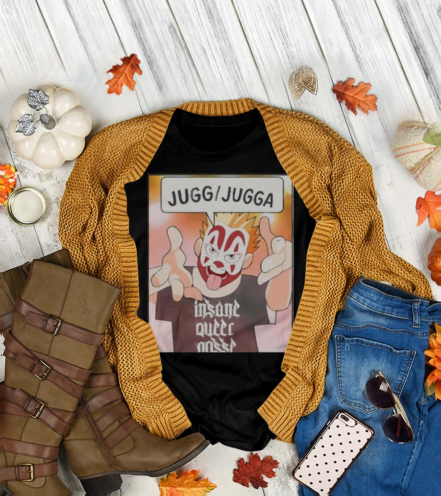 Jugg Jugga Insane Queer Posse Cartoon Character Clown Face T-Shirt