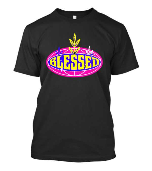 Blessed Retro Oval Neon Floral T-Shirt