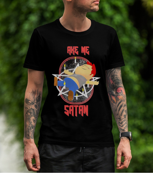 Ake Me Satan Kid Lying On Pentagram With Candles T-Shirt