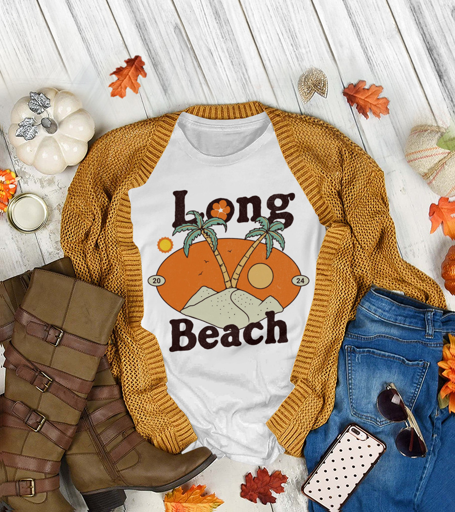 Long Beach 2024 Palm Tree Sunset T-Shirt