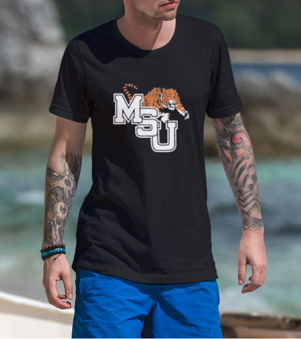 MSU Tiger Orange And White Tiger T-Shirt
