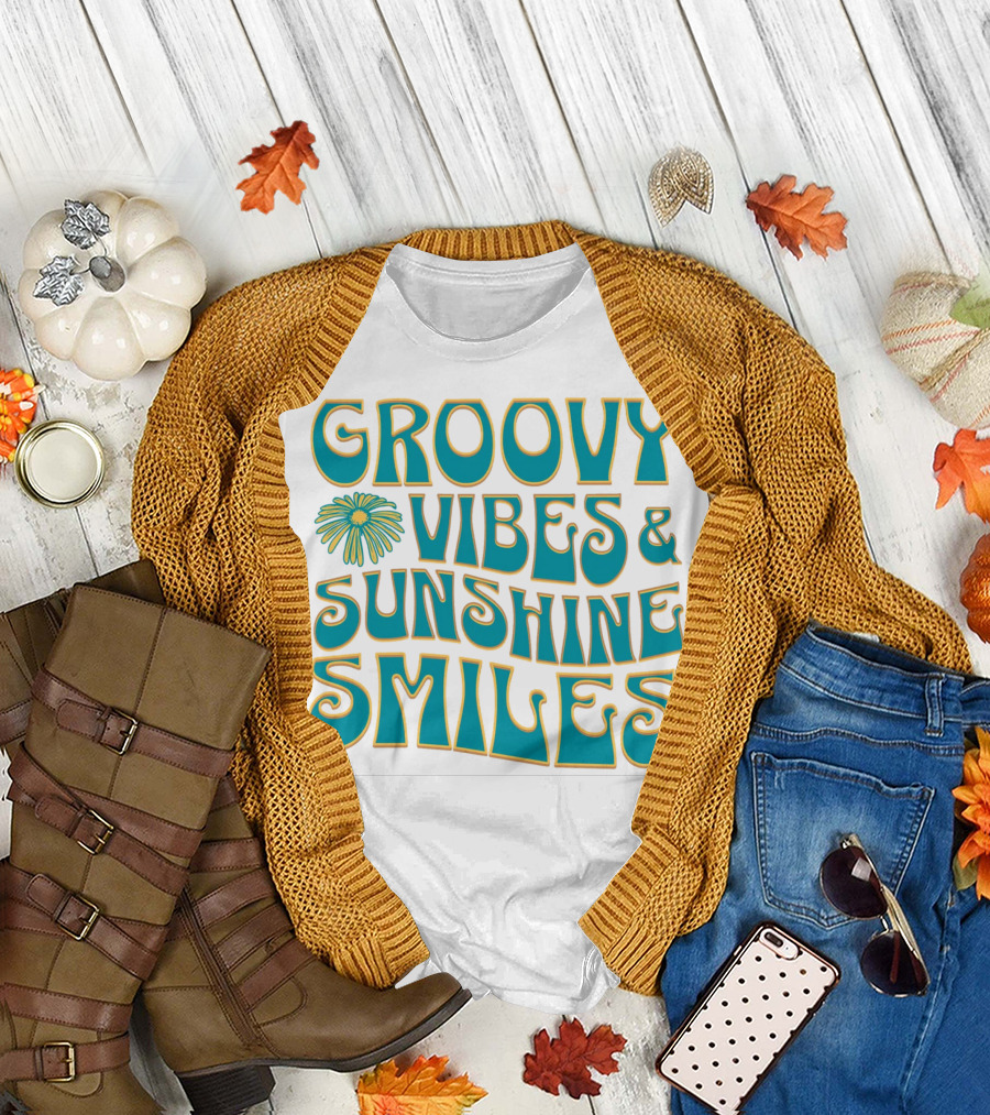 Groovy Vibes and Sunshine Smiles T-Shirt