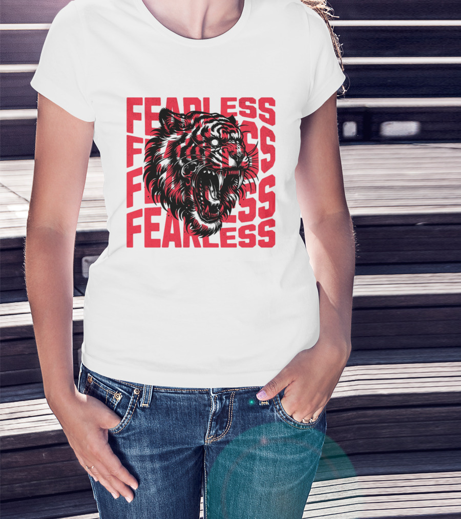 FEARLESS Fearless Tiger Roaring Face T-Shirt