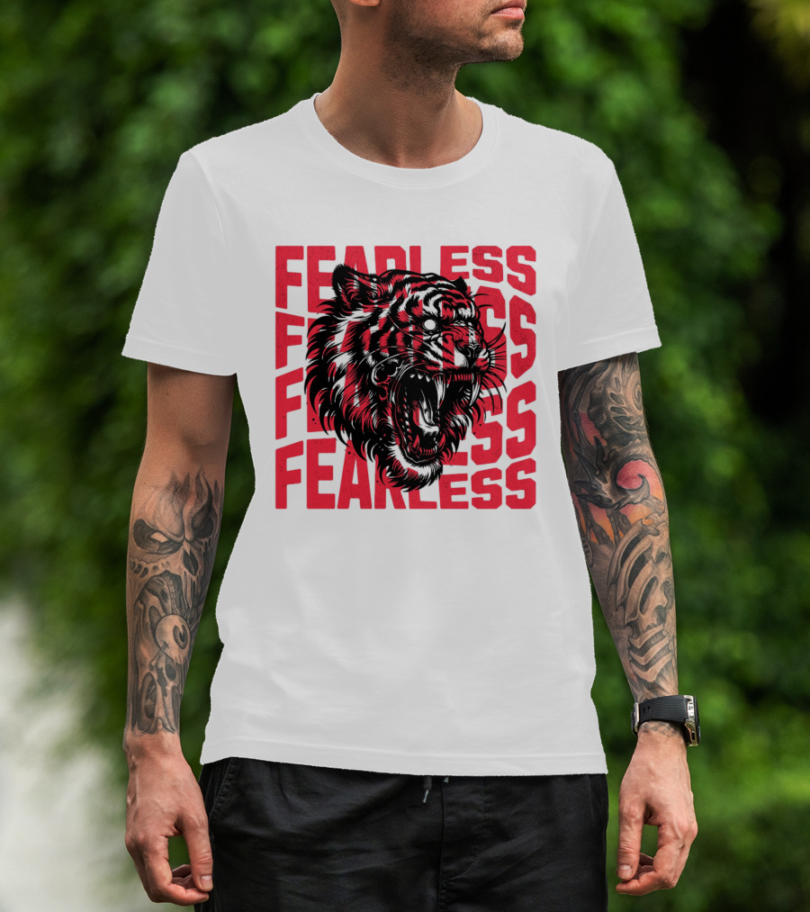 FEARLESS Fearless Tiger Roaring Face T-Shirt
