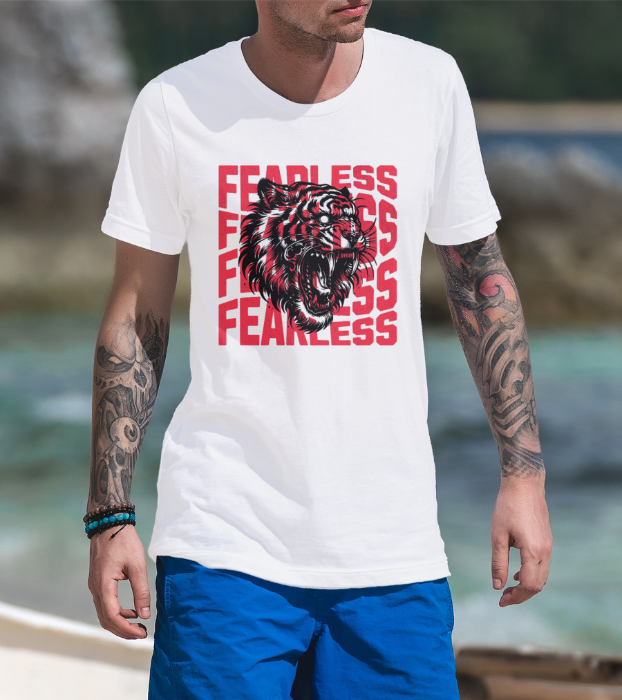 FEARLESS Fearless Tiger Roaring Face T-Shirt