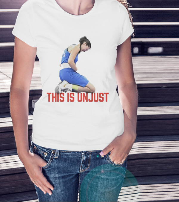 Angela Carini Kneeling In Blue This Is Unjust T-Shirt