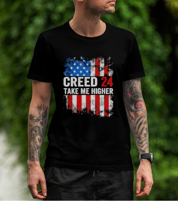 Creed 24 Take Me Higher American Flag T-Shirt
