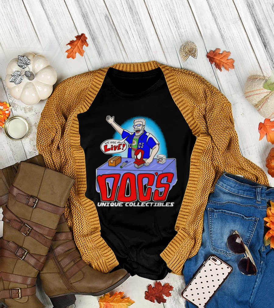 Doc's Unique Collectibles We Are Now Live CS Comic Show Enthusiast T-Shirt