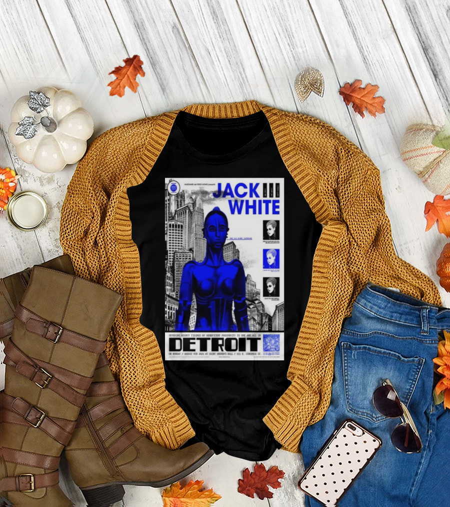 Jack White August 05 2024 Detroit St Andrew's Hall Poster Art Deco T-Shirt