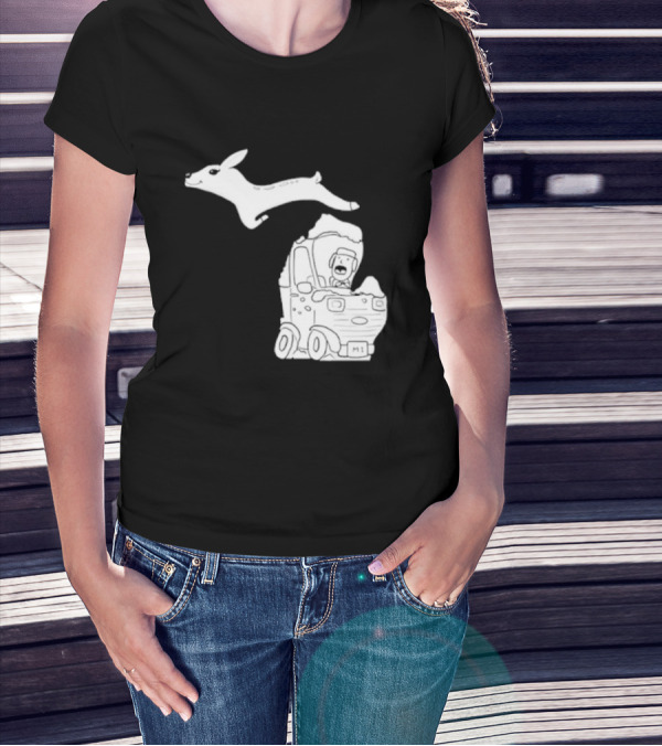 Michigan Highway Deer Leap M1 T-Shirt