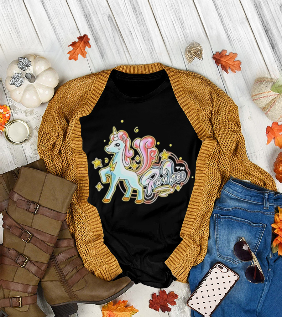Ranboo TM Unicorn with Stars and Pink Mane T-Shirt