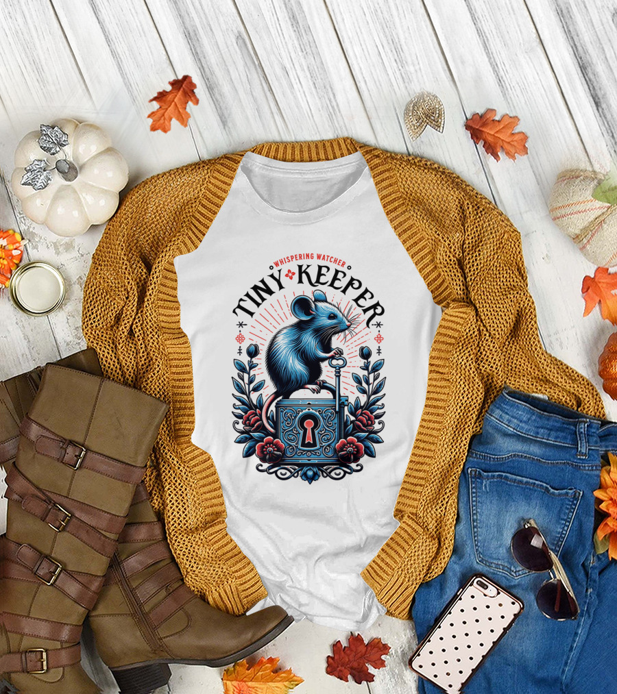 Whispering Watcher Tiny Keeper Mouse Key T-Shirt