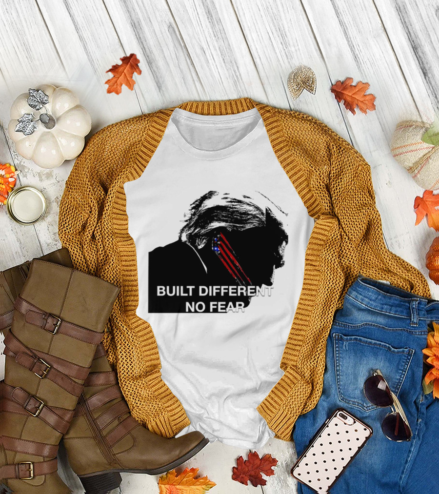 Built Different No Fear Trump Claw Stripe American Flag T-Shirt