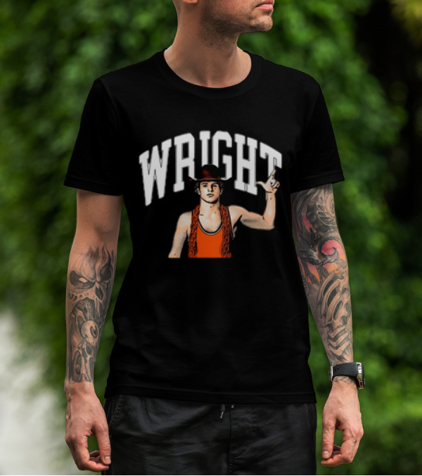 Wright 165 Cowboy Wrestler With Hat And Chain T-Shirt