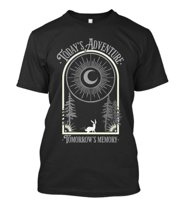 Today's Adventure Tomorrow's Memory Crescent Moon Forest Rabbit T-Shirt