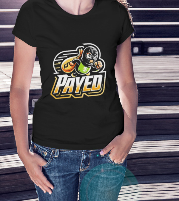 Payed Dollar Bag Cartoon Masked Runner T-Shirt