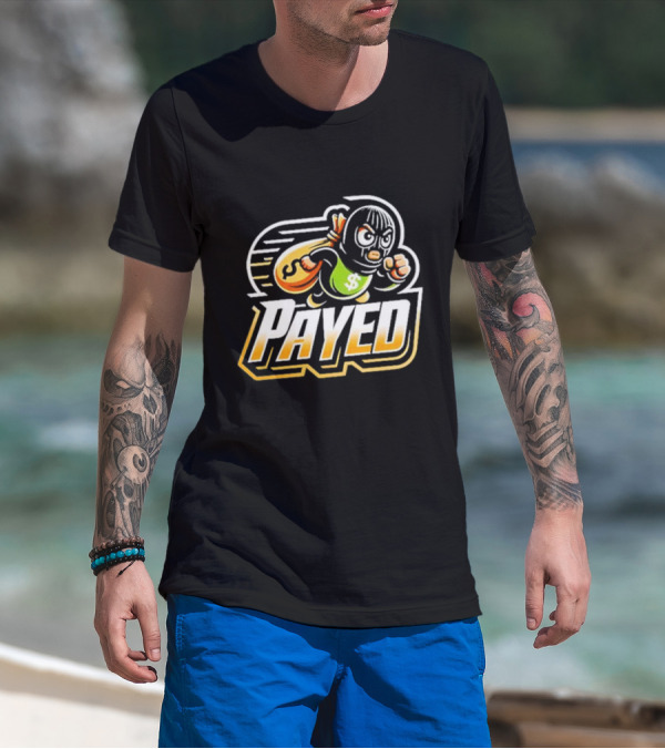 Payed Dollar Bag Cartoon Masked Runner T-Shirt