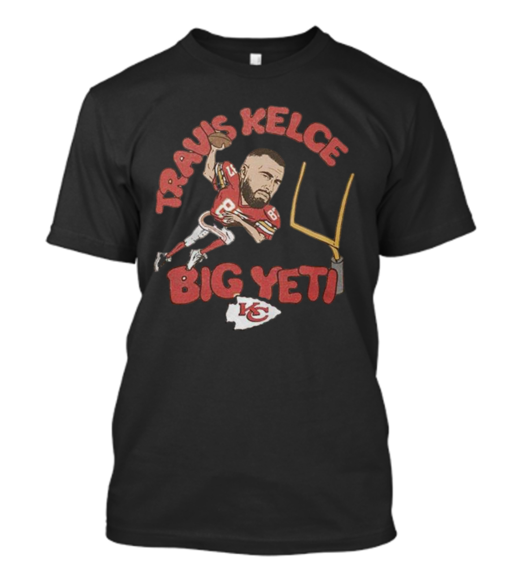 Travis Kelce Big Yeti Chiefs Football Goalpost T-Shirt