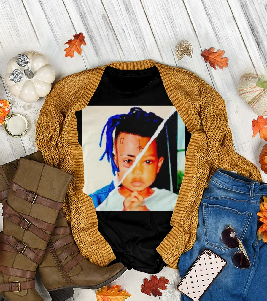 XXXTentacion Rapper Childhood and Adult Portrait Fusion T-Shirt