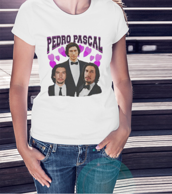 Pedro Pascal Adam Driver Hearts T-Shirt