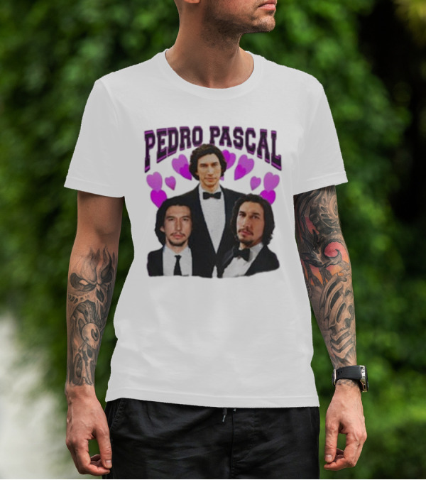 Pedro Pascal Adam Driver Hearts T-Shirt