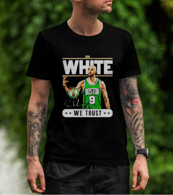 In White Boston Number 9 We Trust T-Shirt