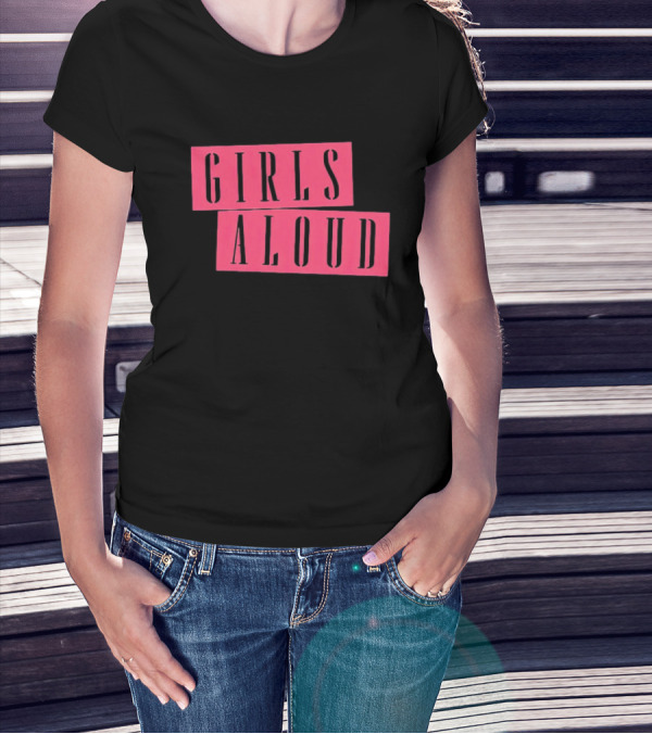 Girls Aloud Retro Stencil Block Text T-Shirt