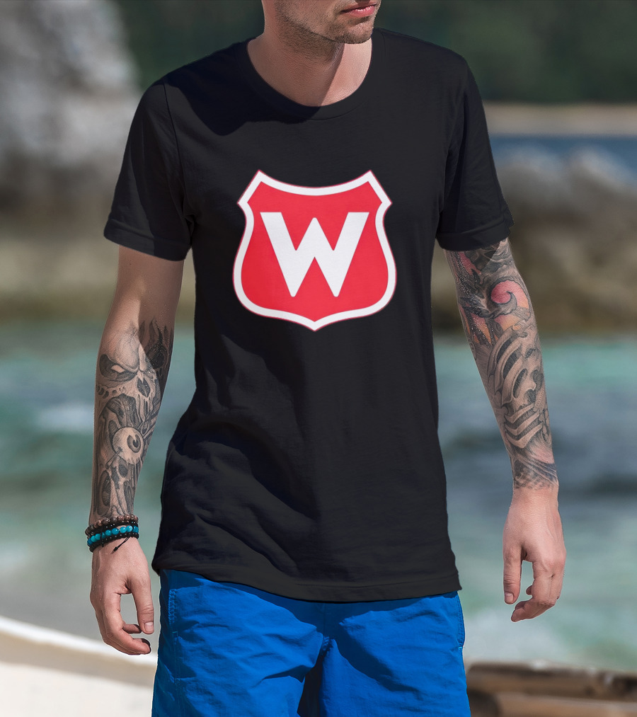 Montreal Wanderers Red White Shield Emblem With Bold W T-Shirt
