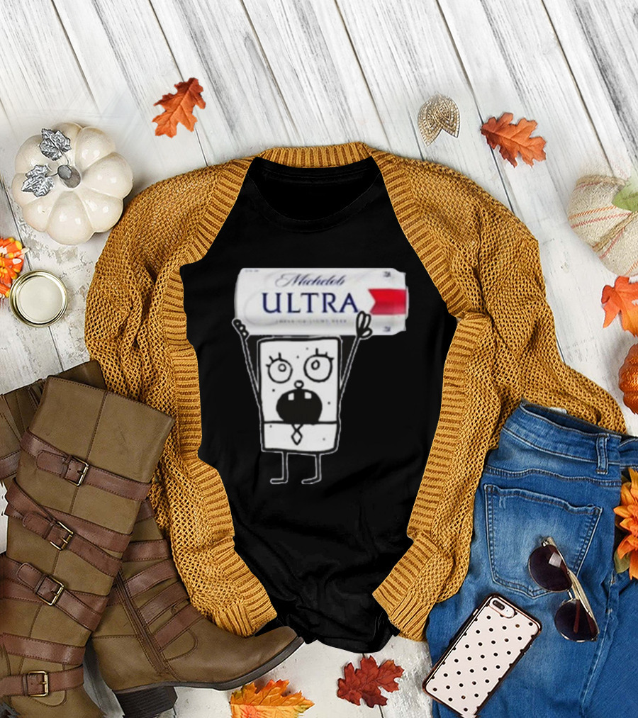 Doodlebob Michelob Ultra Holding Beer Can T-Shirt