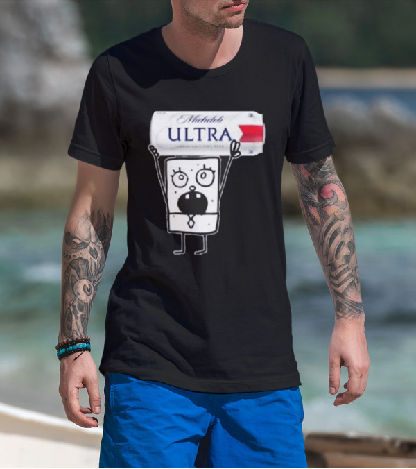 Doodlebob Michelob Ultra Holding Beer Can T-Shirt