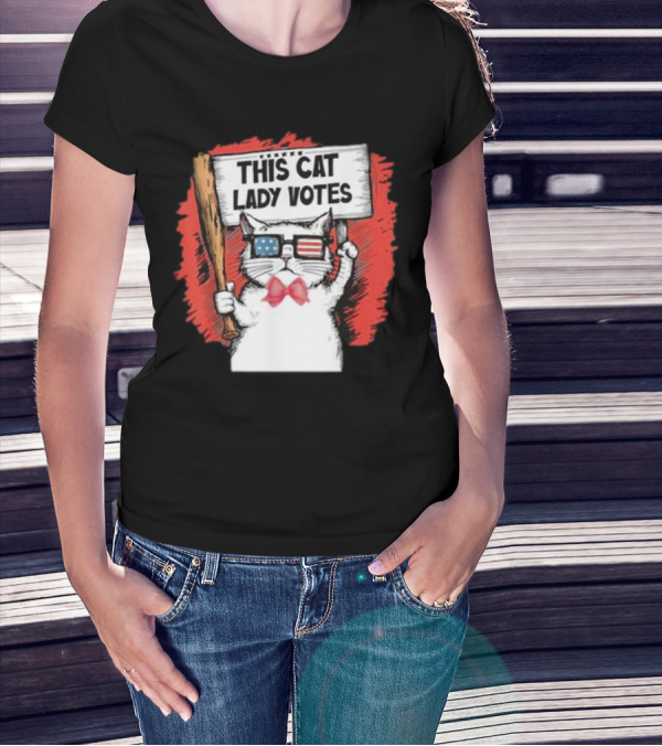 This Cat Lady Votes President Election Patriotic Cute Cat T-Shirt