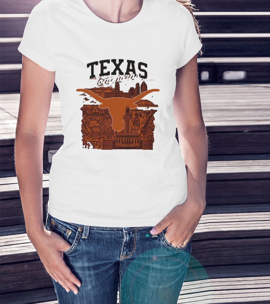 Texas Longhorns Burnt Orange City Skyline T-Shirt