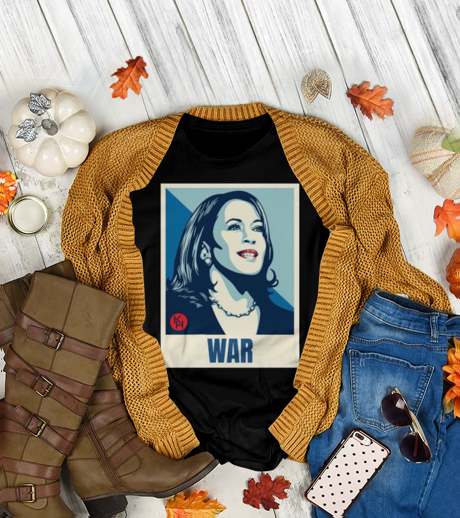 Viva Frei Kamala Harris War 2024 Portrait with KH T-Shirt