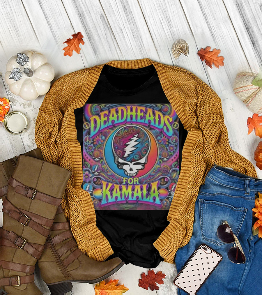 Deadheads for Kamala Psychedelic 2024 Grateful Dead Fans T-Shirt