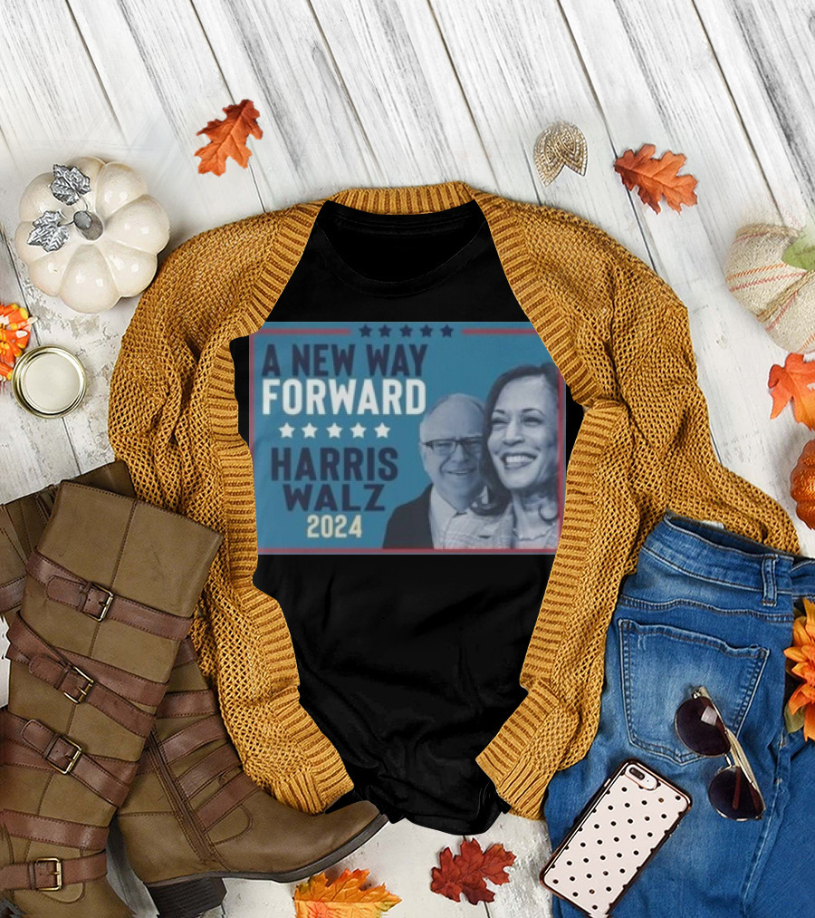 A New Way Forward Harris Walz 2024 Stars T-Shirt
