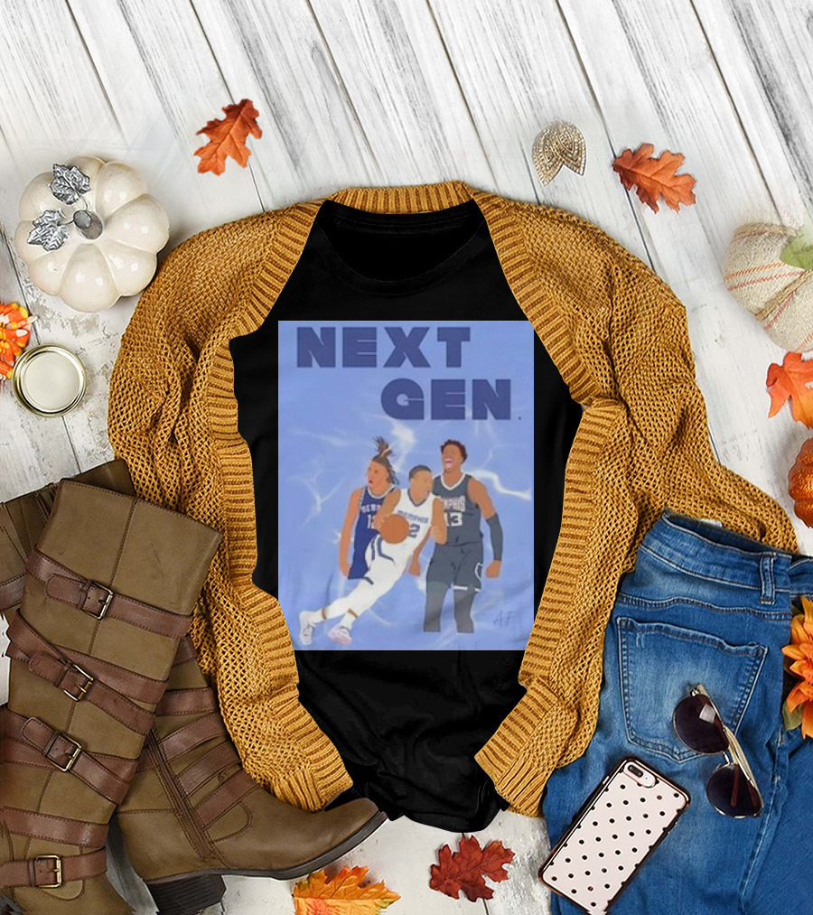 Next Gen Memphis Tigers Basketball Players Action Scene T-Shirt
