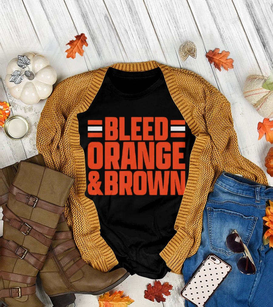 Bleed Orange and Brown Cleveland Browns T-Shirt